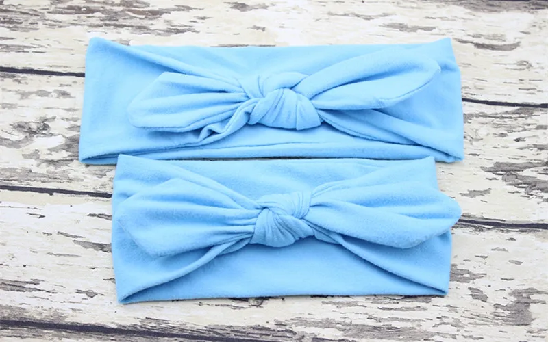 2Pcs Mama &amp Baby Headwear Toddler Girls Mom Elastic Bow Knotted Turban Hair Band Headband Fashion Princess Children | Детская одежда