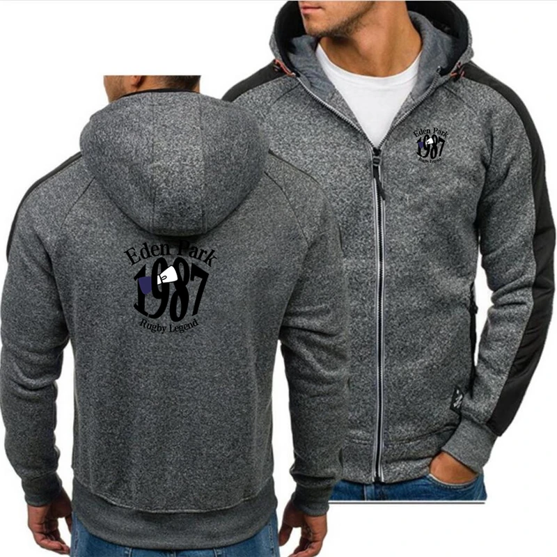 

2021 New men's winter hoodie slim fit hooded sweatshirt coat warm coat jacket plain zipper casual coat top black gray