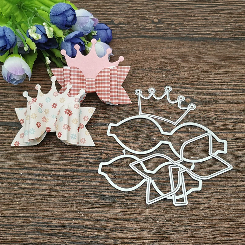 AOKEDIY Crown Bowknot Metal Cutting Dies Stencils For DIY Scrapbooking Decorative Embossing Handcraft Die Cutting Template