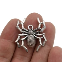 10pcs silver plated spider charms pendants for jewelry making bracelet diy accessories 35x31mm