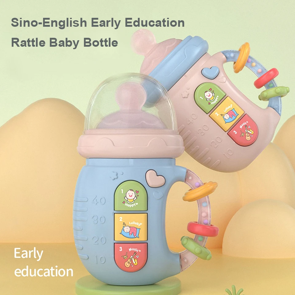 

SEELAUGH Baby Toy Rattle Soothing Bottle Multifunctional Bilingual Pronunciation Early Education Machine