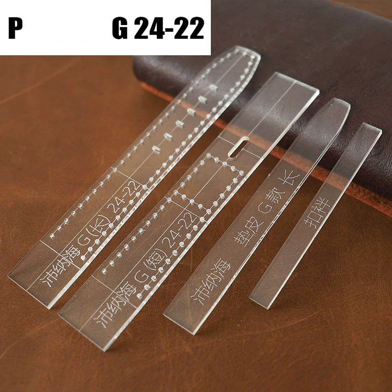 STRAP-P-G24-22-1SET Прозрачный акриловый ремешок для часов, трафарет, шаблон, сделай сам, кожаный инструмент для рукоделия, товары для дома, принадлежности для наручных часов, форма для мужчин - Цвет: STRAP-P-G24-22-1SET