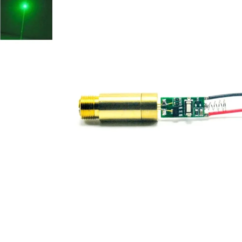 

532nm 50mw Green Laser Diode Dot Module 3.7V 12mm Diameter with Brass Housing