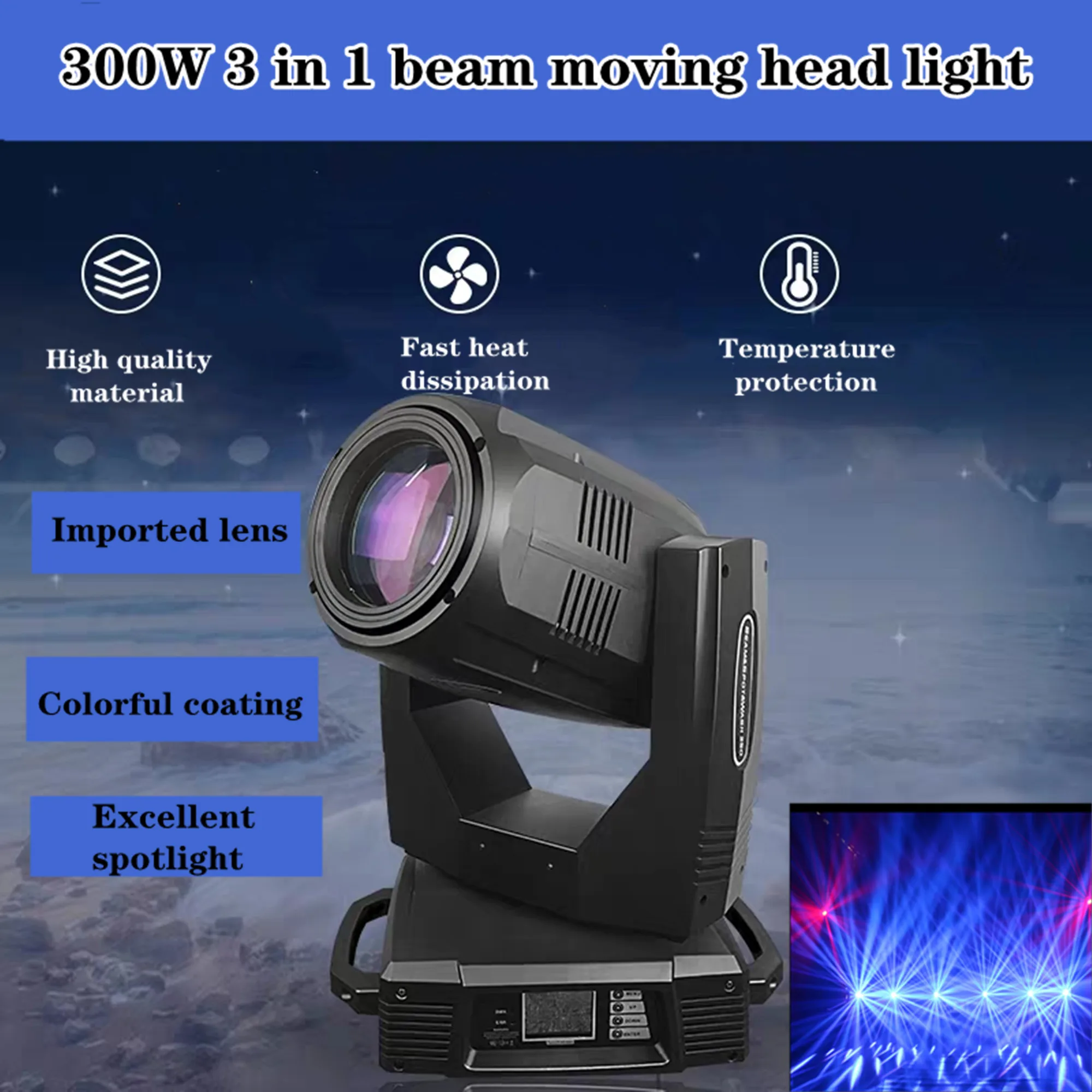 

LED 350W 3in1 Moving Head Lighting DMX512 Light Multi Function Spot Enlarge For Club Dj Stage Theater Spectator Seat
