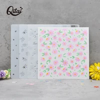 flower background layering stencil qitai 3pcsset for scrapbooking crafts decorative embossing diy paper cards by handmade st008