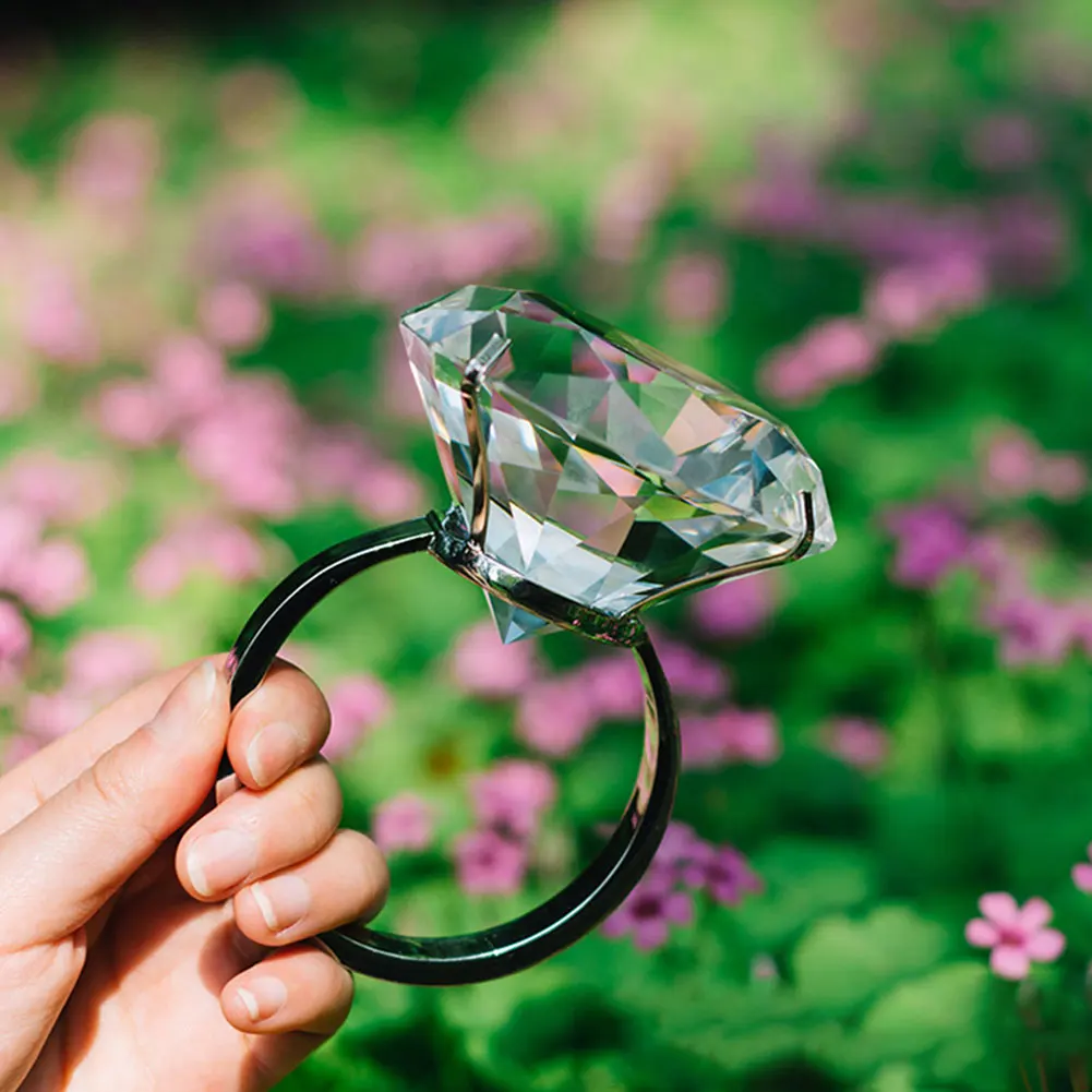 80mm Home Crystal Glass Souvenirs Marriage Artificial Napkin Holder Gifts Wedding Decoration Proposal Props Party Diamond Ring | Дом и сад