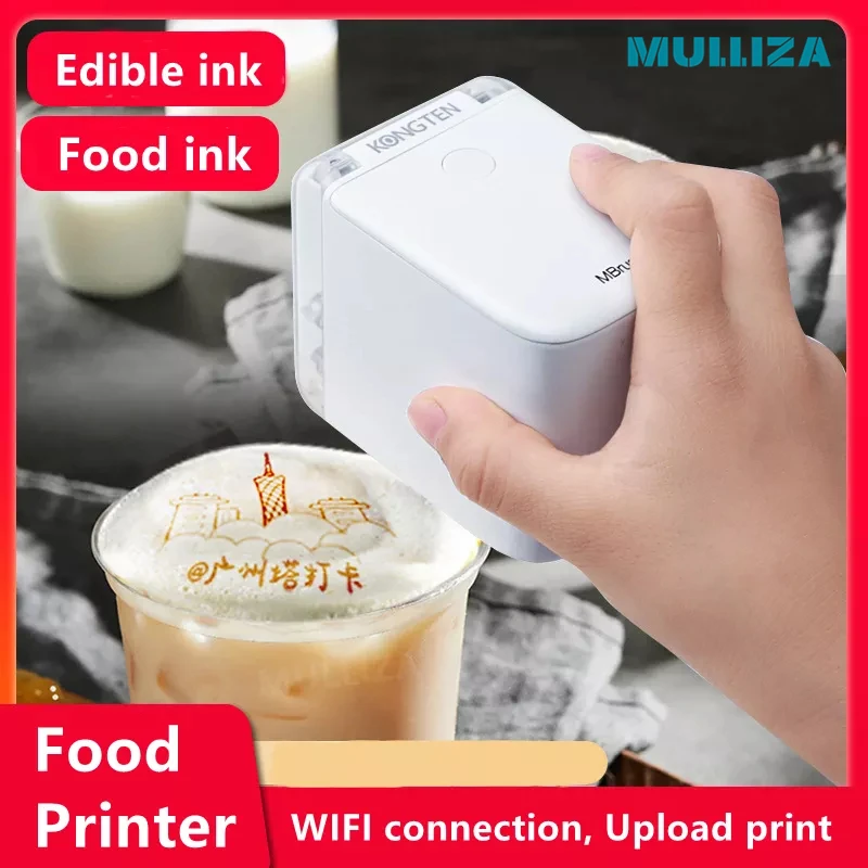 

Portable Edible Ink Inkjet Printer Handheld Food ink Printer in Biscuit Bread Cake Coffee Mold Latte Coffee Print Baking Mold