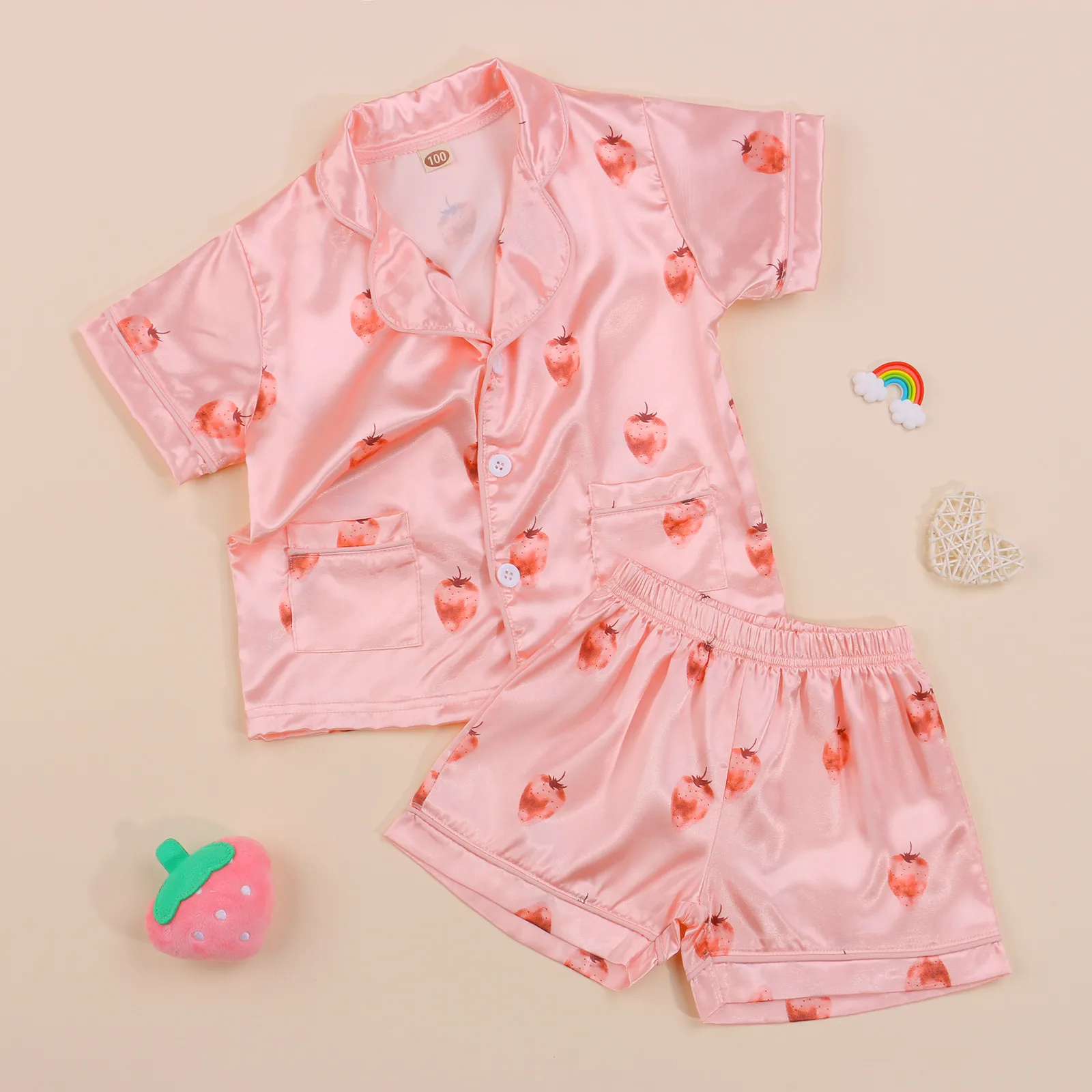 Пижамный комплект из 2 предметов топ с коротким рукавом и мультяшным принтом для