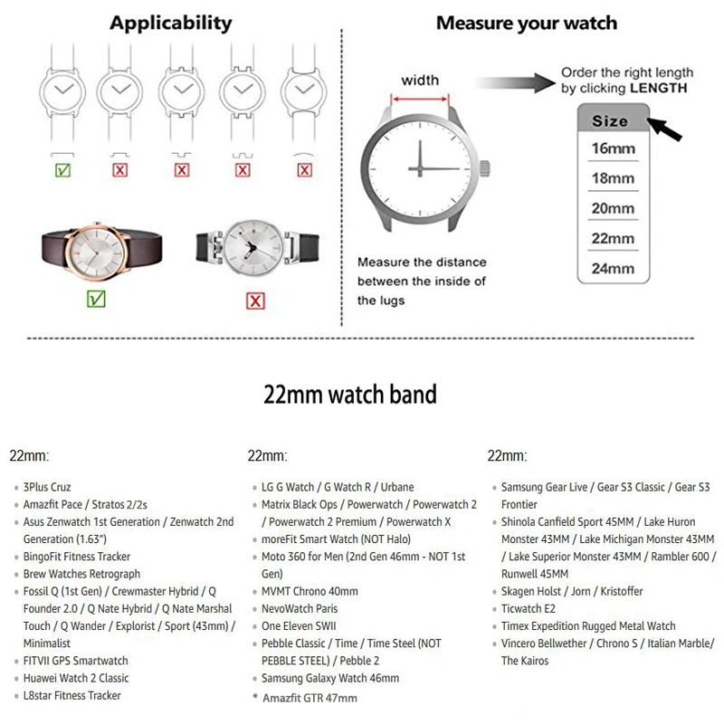 22 мм керамический ремешок для huawei watch GT 2 для samsung gear S3 Frontier Galaxy Watch 46 мм Гладкий керамический сменный ремешок