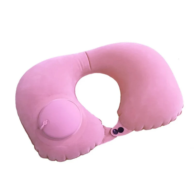 Pink Pillow Надувная подушка для шеи, u-образная воздушная подушка, подголовник для шеи, переносная Подушка для сна, отдыха, путешествий, подушка для самолета, поезда, автомобиля - Цвет: Pink Pillow