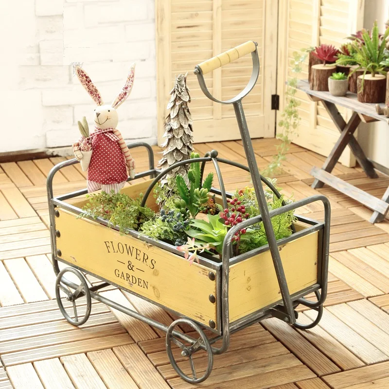 American Industrial Retro Style Personalized Home Gardening Flower Stand Floats Display Rack Indoor Outdoor Patio Garden Balcony