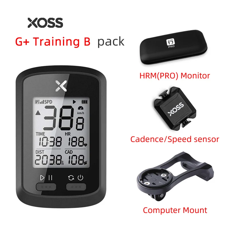Training B pack Xoss велосипедный компьютер G+ беспроводной Gps Спидометр Водонепроницаемый дорожный велосипед Mtb велосипедный Bluetooth Ant+ с каденцией велосипедные компьютеры - Цвет: Training B pack