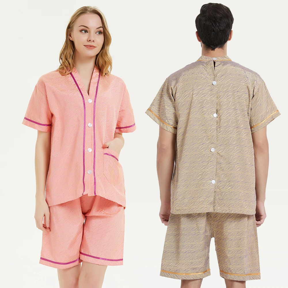 100% Cotton Leisure Autumn Men Pajamas Short Sleeve Male Pajama Set Men Sleepwear Suit Casual Bottom Homewear Clothing Nightwear