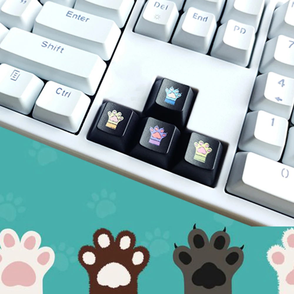 4 шт. OEM R4 цветные ПБТ уплотненные колпачки для ключей с креплением Fuji Cute Cat Doraemon