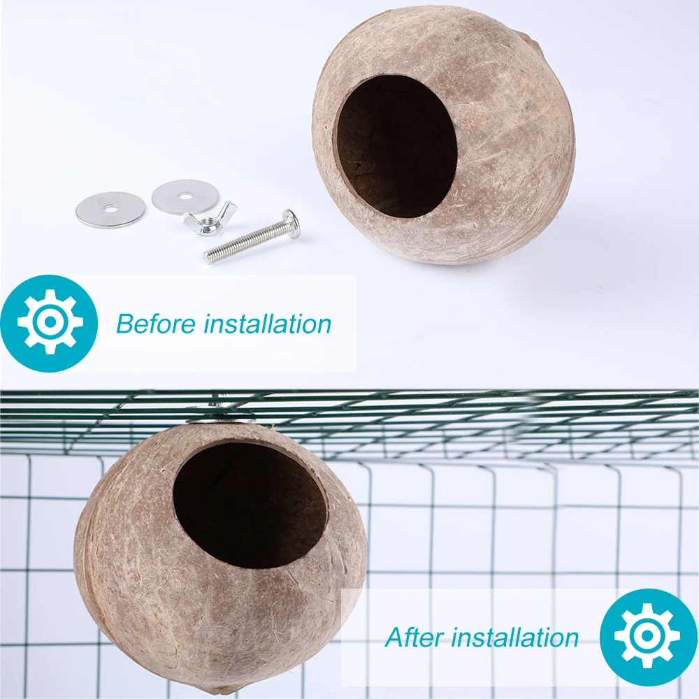 Натуральная Кокосовая Скорлупа клетки для птиц попугай домик гнездящаяся клетка