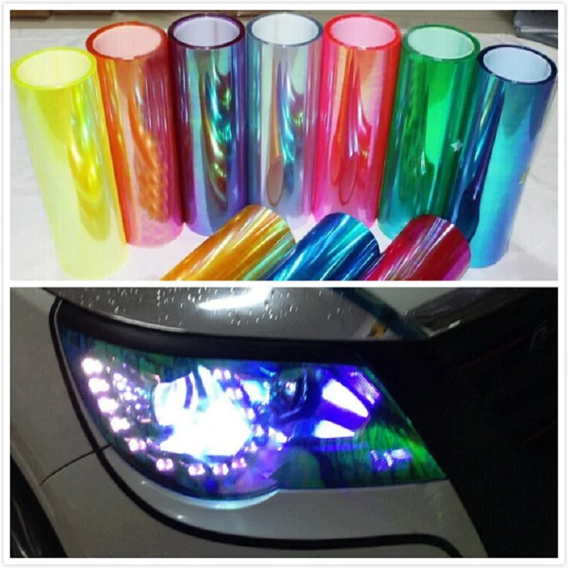 

1roll Shiny Chameleon Auto Car Styling headlights Taillights film lights Change Color Car film Stickers Car Accessories