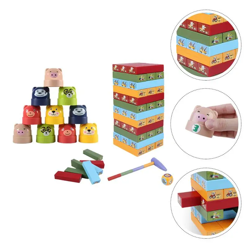 

2 Sets Cartoon Interesting Stacking Plaything Building Blocks Toy for Kids Gift Children