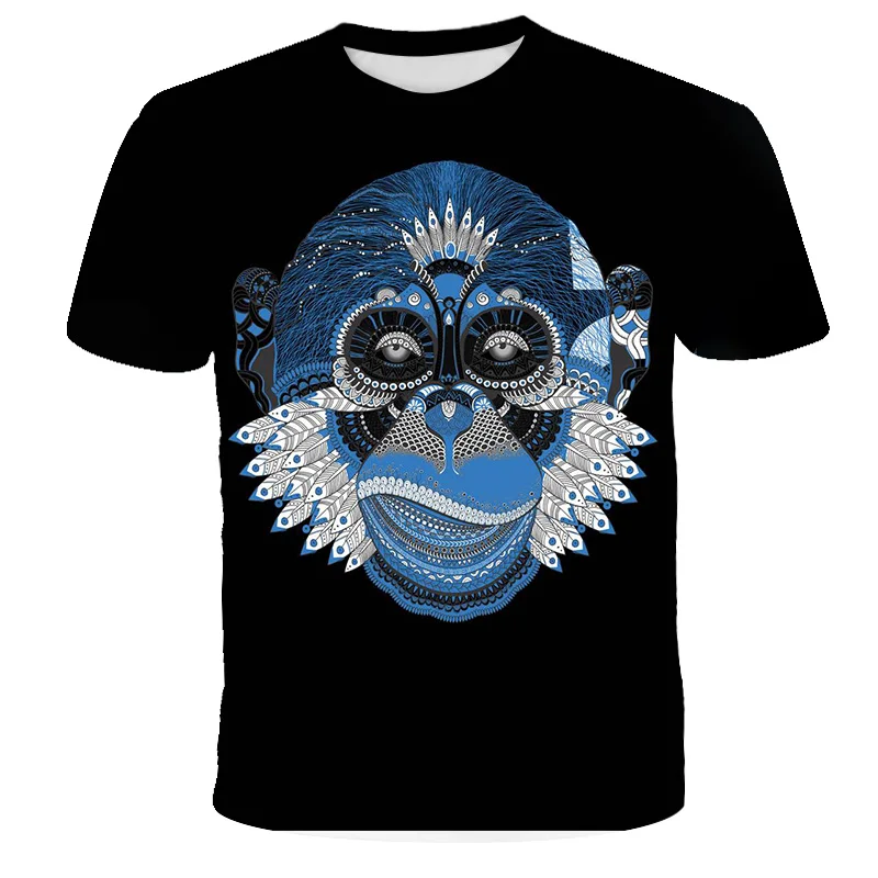 

Hot 3D Orangutan T-shirt 2021 Men's and Women's Fashion Animal Jumpsuit Print Fun Short Sleeve Summer Top T-shirt Men's 4-14T