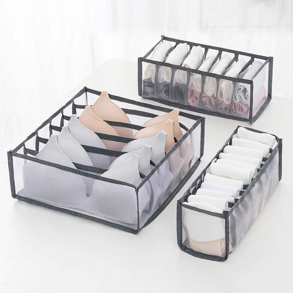 

Дорожный ящик для хранения 6/7/11 ячеек, органайзеры, Коробка Для Хранения нижнего белья, складной ящик для бюстгальтеров, носков, перчаток, ша...