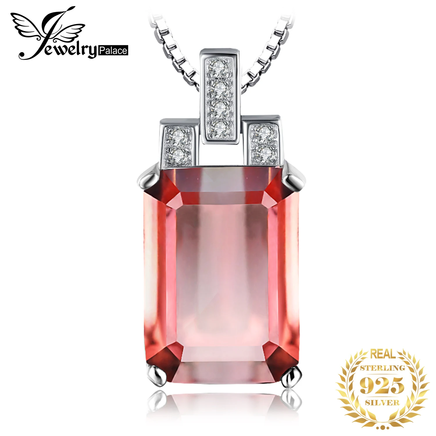 

JewelryPalace 6ct Emerald Cut Nano Simulated Color Change Diaspore Pendant Necklace 925 Sterling Silver Without Chain