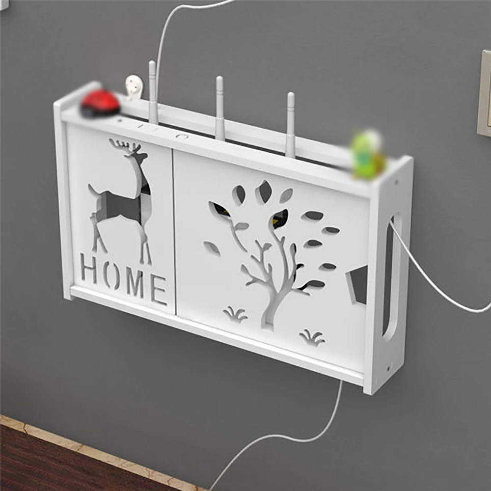 WIFI Router Wall Mounted Organizer Shelf Cable Power Plus Wire TV Set-Top Box Storage Rack for Home Office Supplies | Дом и сад