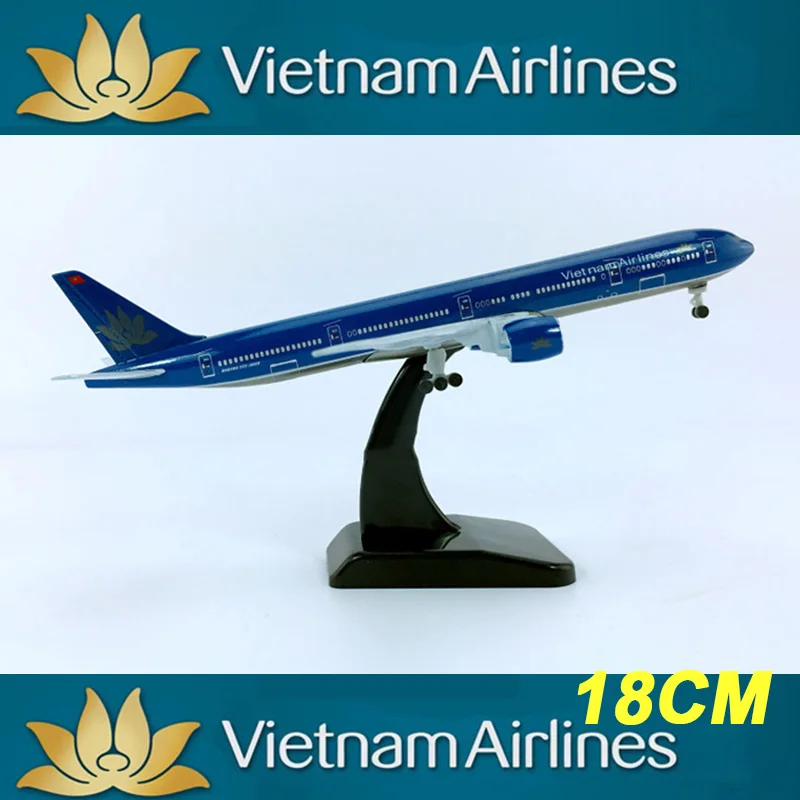 

18 см 1:400 B777-300 модель Вьетнам авиакомпаний с пластиковым основанием сплав самолет Коллекционная дисплей статическая модель