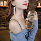 Супер блестящие прямоугольные серьги с полностью покрытыми бриллиантами для женщин в роскошном стиле