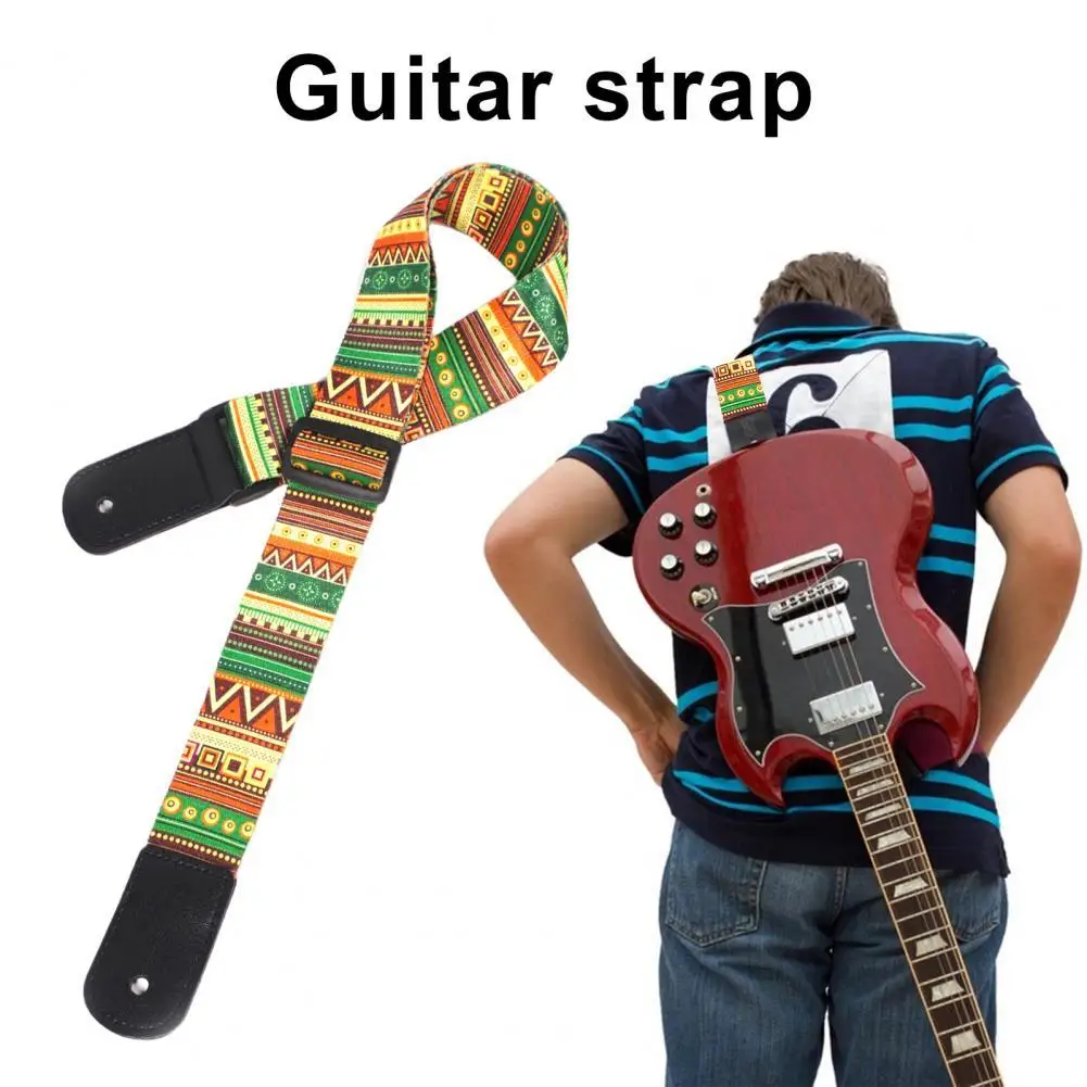 

Acoustic guitar strap Folk custom with 3 picks, non-slip super long, wear-resistant, soft and comfortable Concert guitar strap