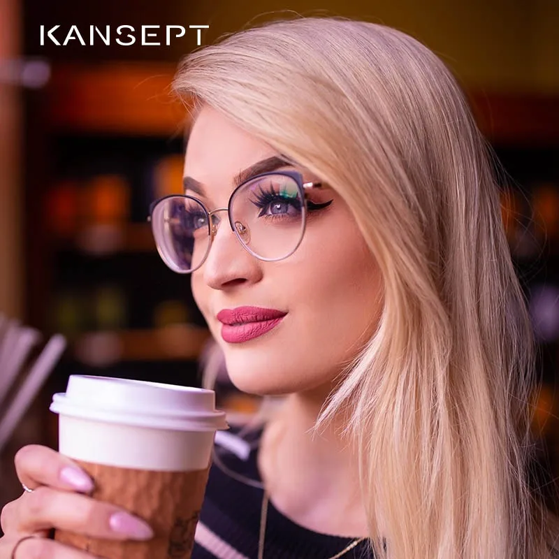 Женские оправы для очков kanseven модные оптические кошачий глаз близорукости