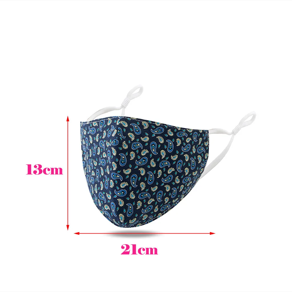 

8PCS Women&Men Breathable Face Mask Soft Cotton Floral Printed Reusable Washable Adjustable Ear String Rope Masks mascarillas