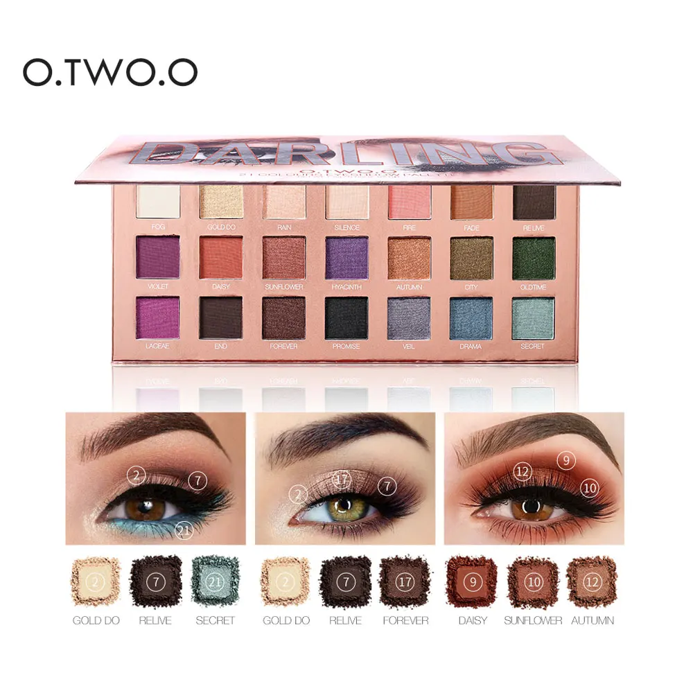 O.TWO.O New Eyeshadow Palletes Beauty Glazed Powder Shadows Glitter Diamond Shimmer Makeup Eye Shadow Palette 21 Colors |