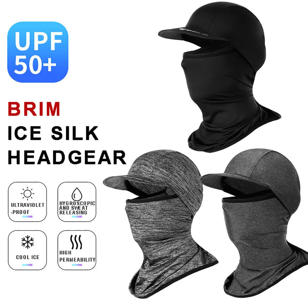 

Ice silk sunscreen headgear mask hooded unisex Breathable Outdoor Reusable Cycling Fishing Bandanas Magic anti-dust mask Scarf