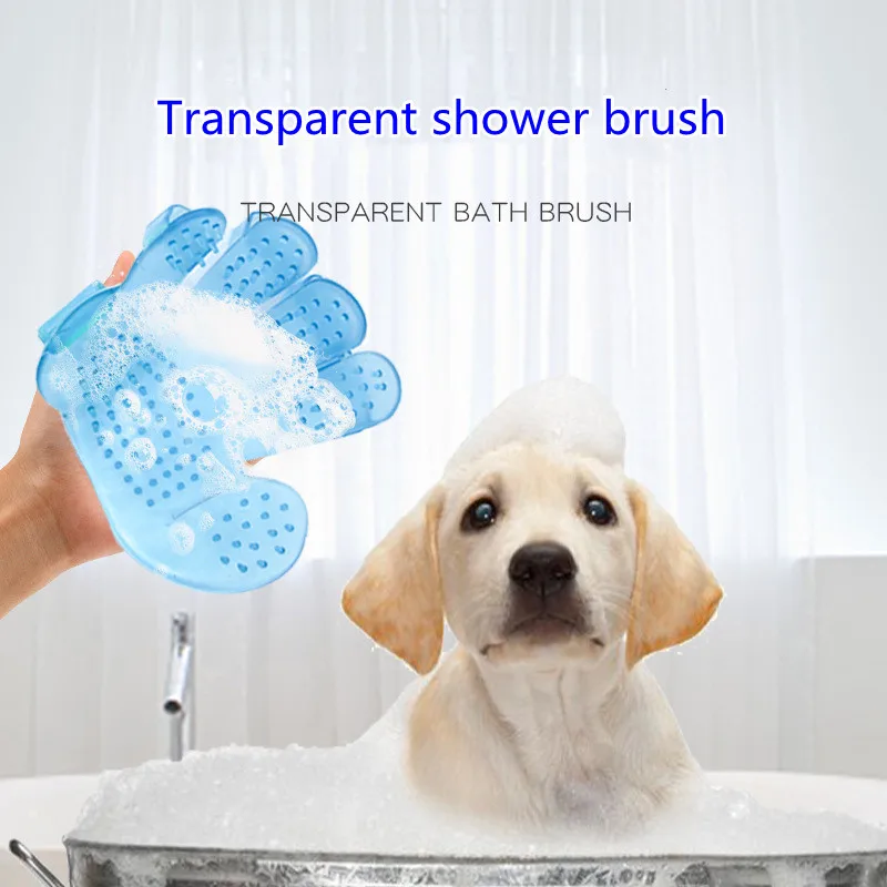 

Cat a bath brush the dog a bath brush massage glove five fingers