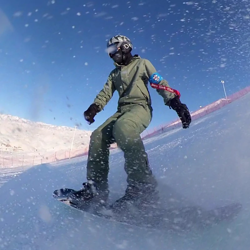 Водонепроницаемые цельные лыжные костюмы женский комбинезон с капюшоном для