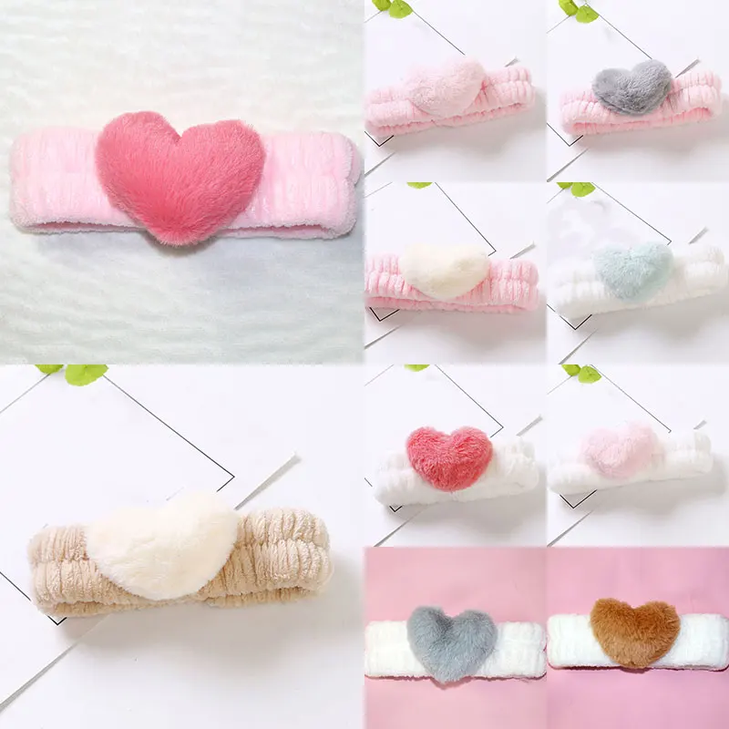 Новая повязка на голову с сердцем для волос милая Корейская маска душа макияж