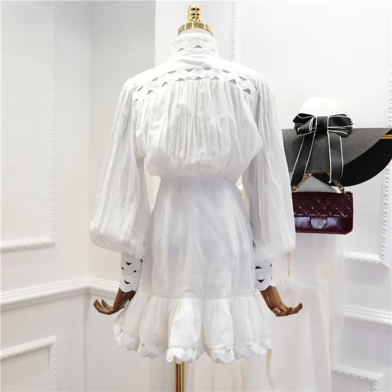 Женское ажурное платье с юбкой годе белое винтажное дизайнерское подиумное