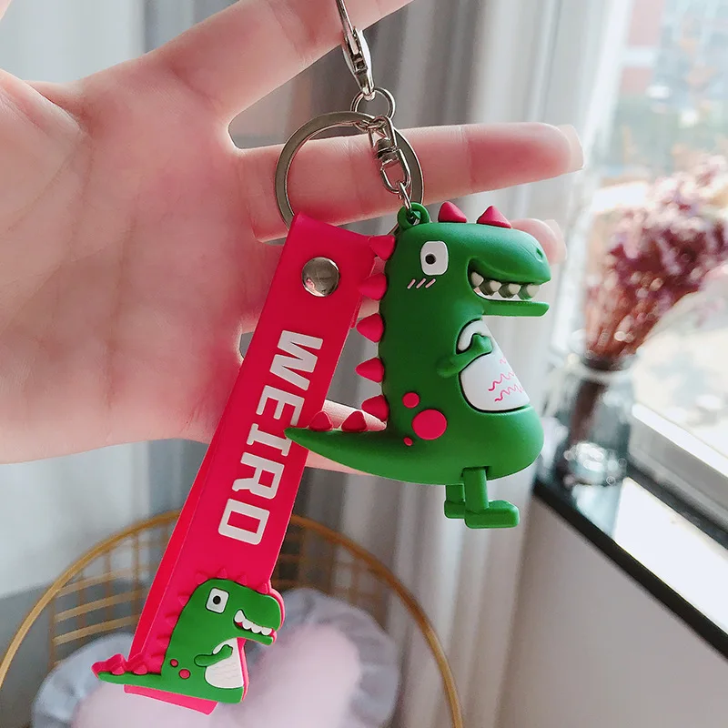 Чистая красная тенденция эпоксидный маленький брелок для ключей динозавры милый