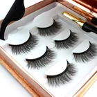 3 пары, магнитные ресницы ручной работы, магнитная подводка для глаз, магнитная ресница, водонепроницаемый пинцет, Профессиональные Накладные ресницы