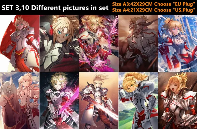 Постер аниме Fate Apocrypha 10 шт./лот подарочная карта игрушки Мордред красный сабель