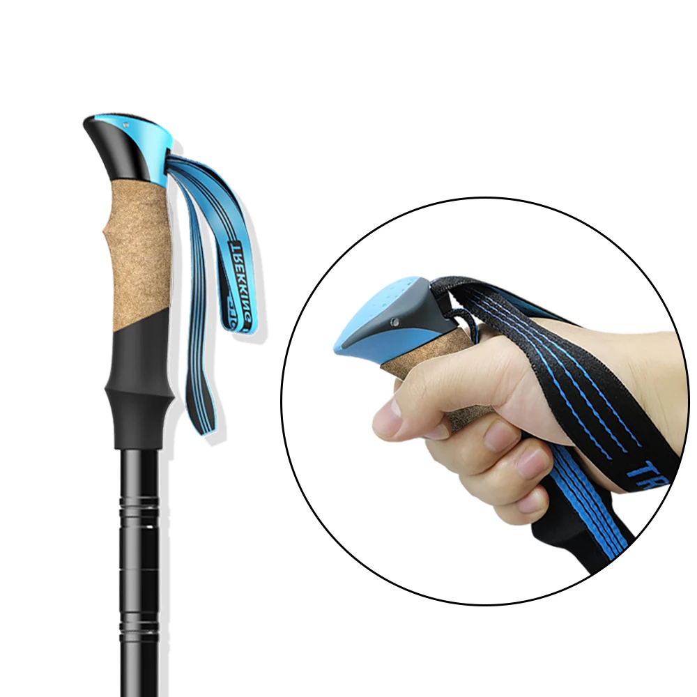 

45-Inch Outdoor Multifunctional Folding Trekking Pole Aluminum Alloy Telescopic Trekking Pole Hiking Camping Multifunctional Pro