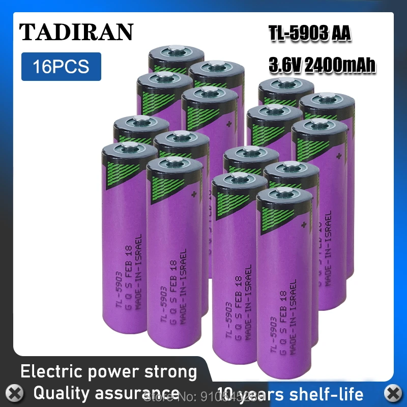 16 шт./лот TADIRAN 3 6 В 2400 мАч LiSOCl2 аккумулятор для AA TL-5903 ER14500 ER 14505 PLC CNC SMB литиевый Новый