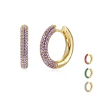 Застежка для ушей из стерлингового серебра 925 пробы, циркониевые серьги-кольца круглая инкрустация с кристаллами, женское Ювелирное Украшение для пирсинга с кристаллами, 1 шт.