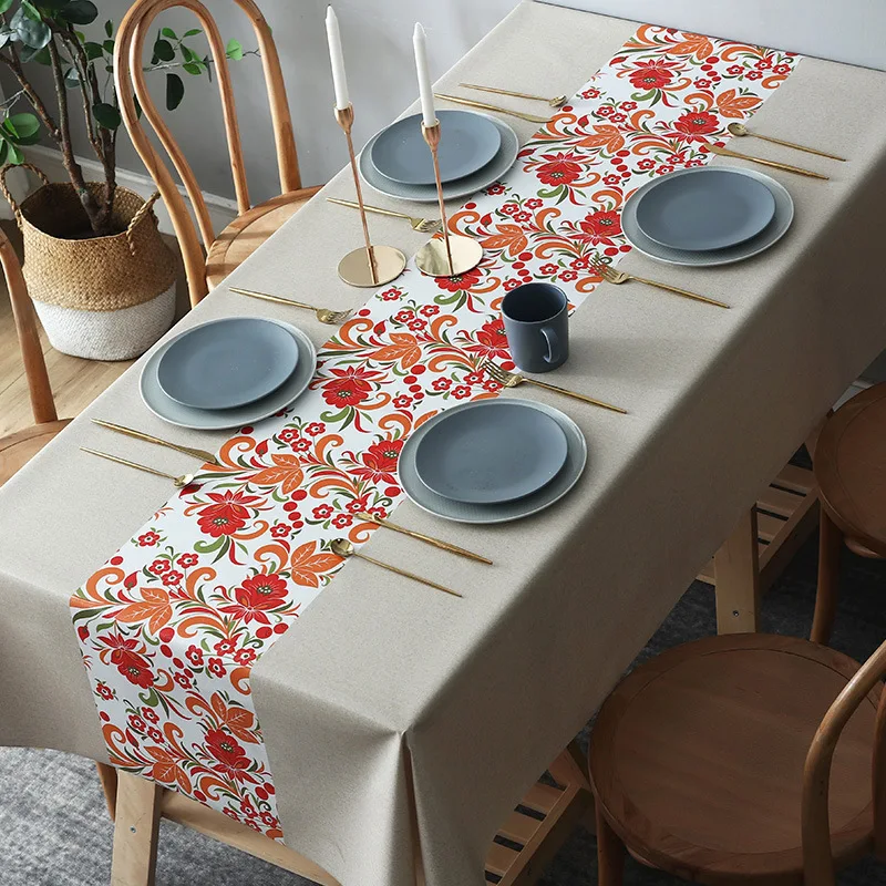 

Thickened pvc tablecloth hotel picnic table rectangular dining table cover home dining table coffee table decoration straight ed