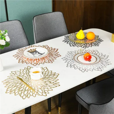 4/PCS new products foreign trade hot selling hollow PVC stamping western-style food mat hotel restaurant creative high-grade | Дом и сад