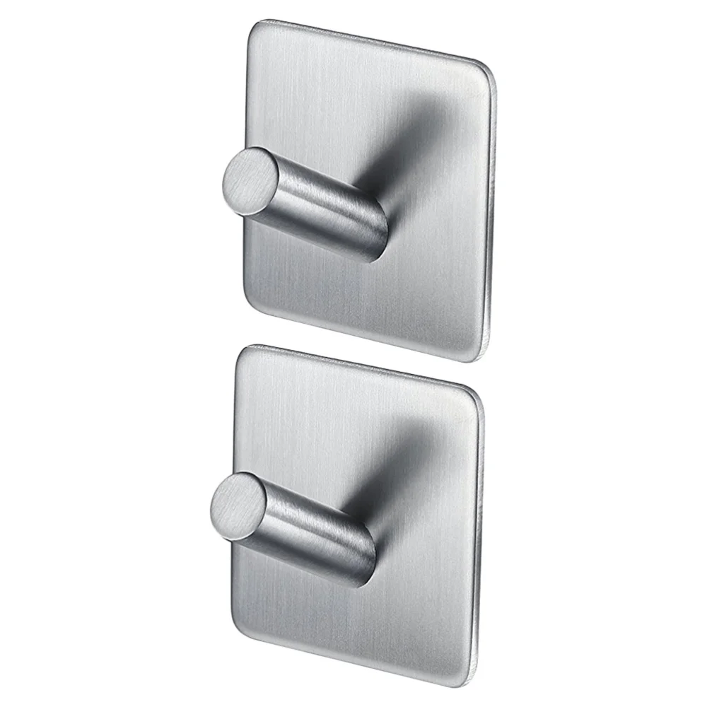 

Stainless Steel Hooks Hanger Self Adhesive Heavy Duty Coat Hanger Robe Towel Hook for Bathroom Living Room Kitchen Wall Mounted