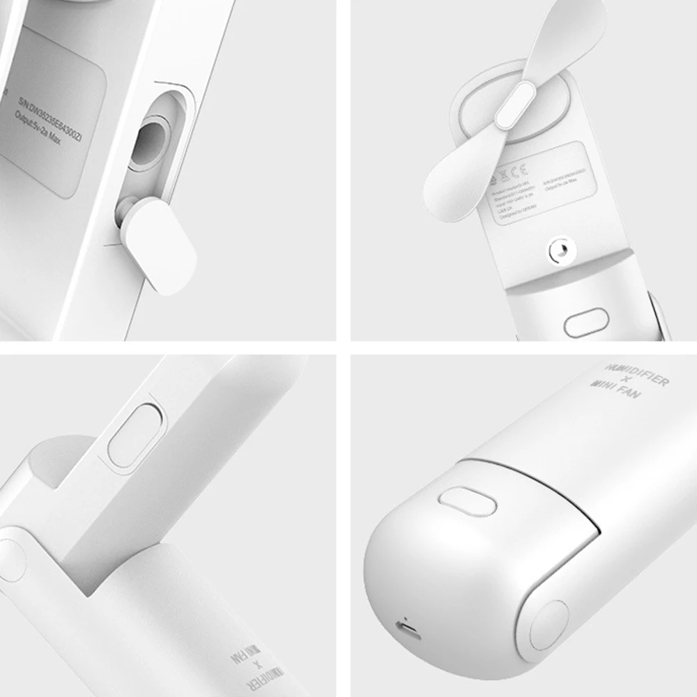 Портативный мини вентилятор с распылителем и usb зарядкой двумя скоростями тихий