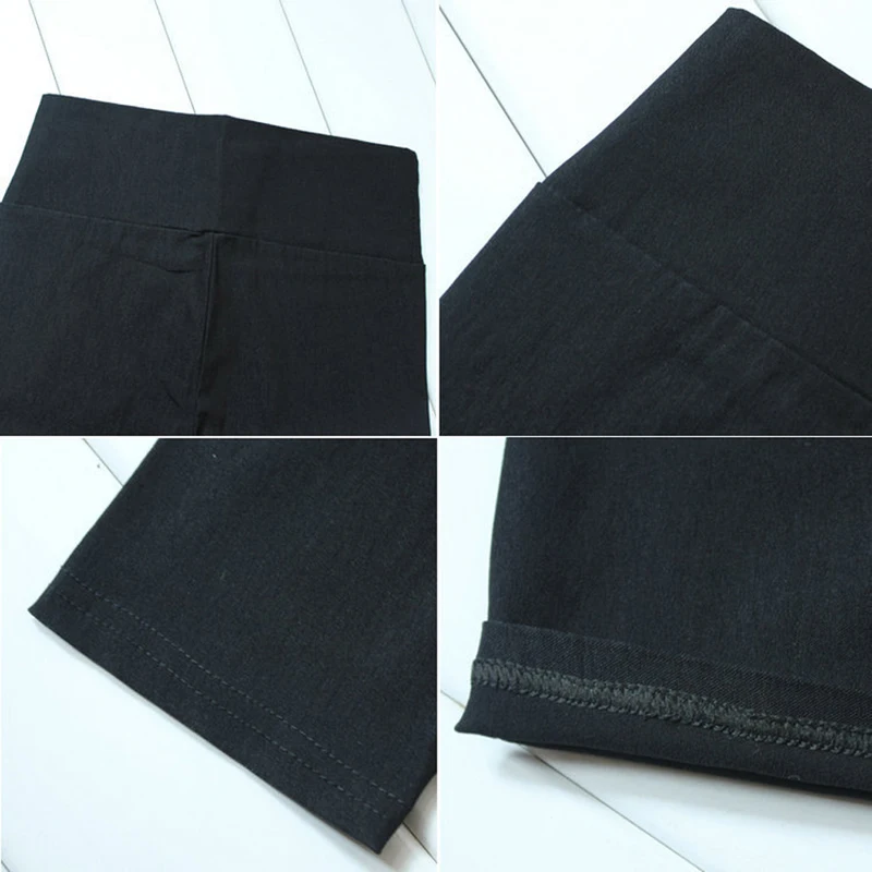 

Spring Autumn Women Pencil Pants Casual Elastic Waist Skinny Trousers Black White Ankle-Length Stretch Pants Fashion Plus Size