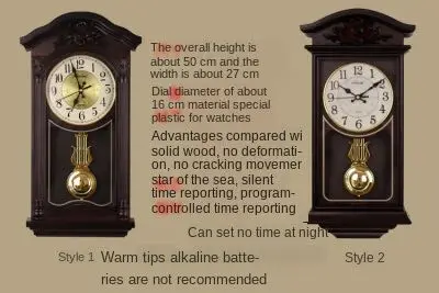 Китайские большие настенные 3d-часы винтажные часы с маятником в европейском