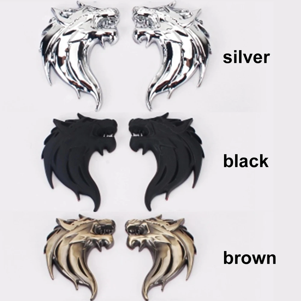 

Fashion Metal Car Sticker, Wolf Head Model Stereoscopic Car Sticker, 8*6CM Metal Sticker