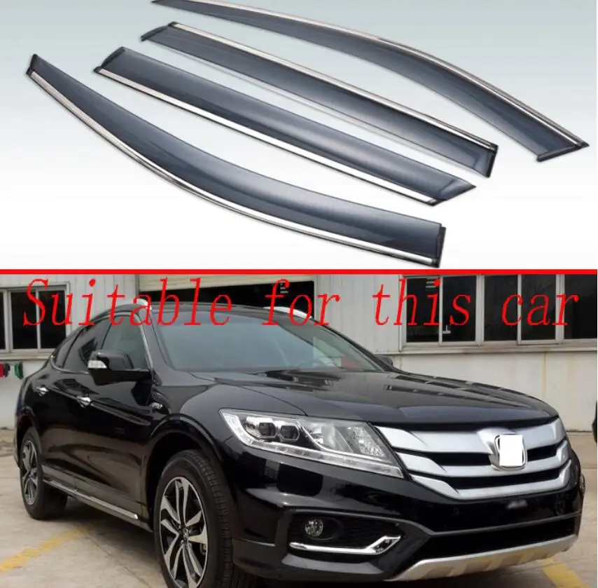 

For Honda Crosstour 2011 2012 2013 2014 2015 2016 Plastic Exterior Visor Vent Shades Window Sun Rain Guard Deflector 4pcs